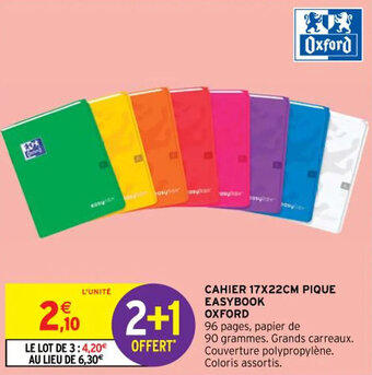 CAHIER 17X22CM PIQUE EASYBOOK OXFORD