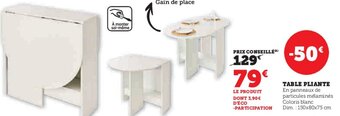 Hyper U TABLE PLIANTE En panneaux de particules mélaminés offre