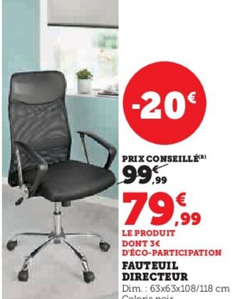 Hyper U FAUTEUIL DIRECTEUR offre
