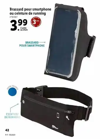 Lidl Brassard Pour Smartphone Ou Ceinture De Running offre