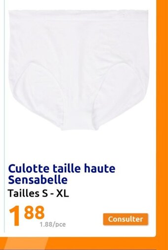 Action Culotte taille haute Sensabelle Tailles S-XL offre