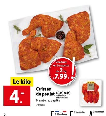 Lidl Cuisses de poulet offre