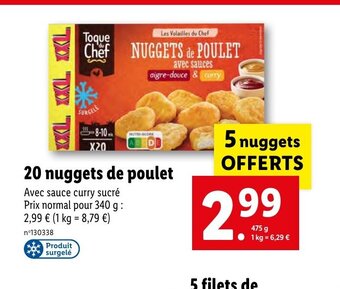 Lidl 20 nuggets de poulet offre