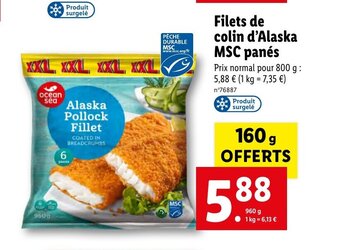 Lidl Filets de colin d'Alaska MSC panés offre