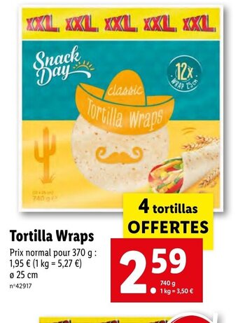Lidl Tortilla Wraps offre