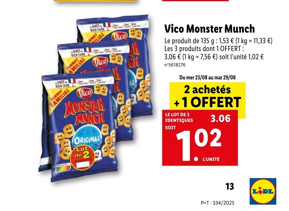 Promo Vico Monster Munch chez Lidl