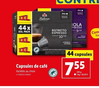 Lidl Capsules de café offre