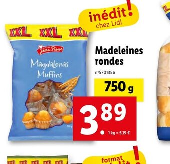 Lidl Madeleines rondes offre