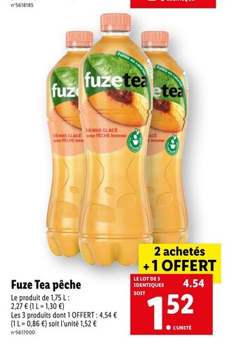 Lidl Fuze Tea pêche offre