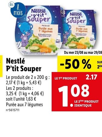 Lidl Nestlé P'tit Souper offre