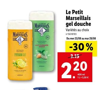 Lidl Le Petit Marseillais gel douche offre