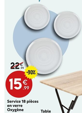 Maxi Bazar Service 18 pièces en verre oxygène offre