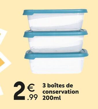 Maxi Bazar 3 boîtes de conservation 200ml offre