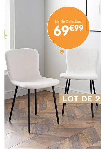 b&m Lot de 2 chaises en sherpa offre