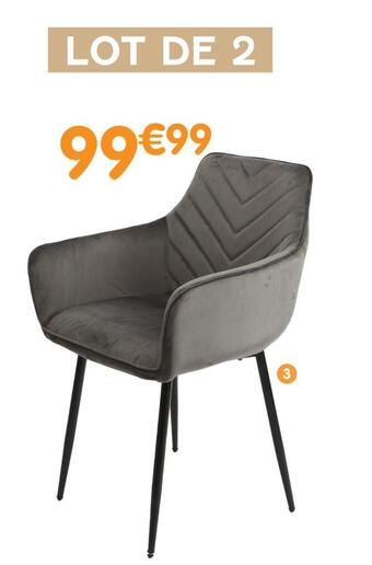 b&m Lot de 2 fauteuils en velours offre