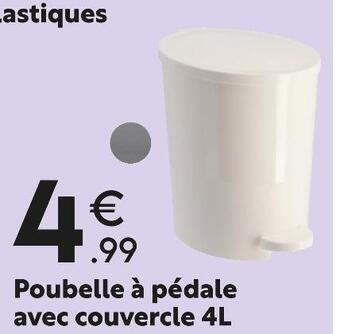Maxi Bazar Poubelle à pédale avec couvercle 4l offre