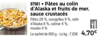 Pâtes Au Colin d'Alaska Et Fruits De Mer