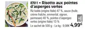 Thiriet Risotto Aux Pointes d'asperges Vertes offre