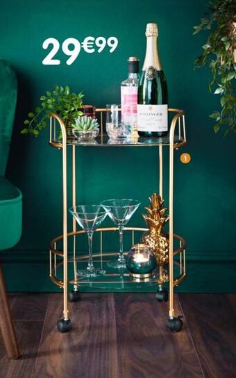 Desserte bar a roulettes