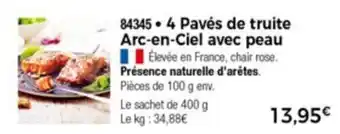 Thiriet 4 Pavés De Truite Arc-En-Ciel Avec Peau offre