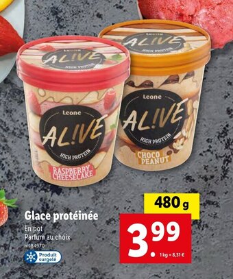 Lidl Glace protéinée offre