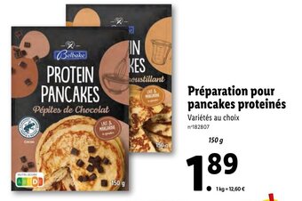Lidl Préparation pour pancakes proteinés offre