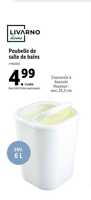 Lidl Poubelle de salle de bains offre