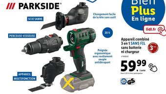 Lidl Appareil combiné 3 en 1 SANS FIL sans batterie ni chargeur offre