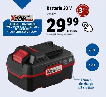 Lidl Batterie 20 V offre