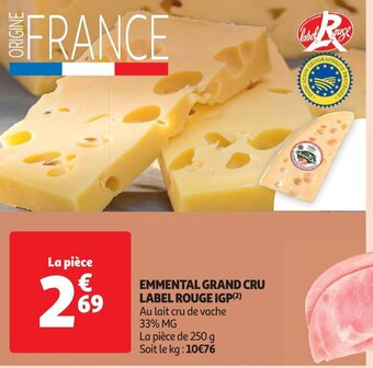 Auchan EMMENTAL GRAND CRU LABEL ROUGE IGP(²) offre