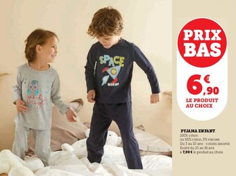 Hyper U PYJAMA ENFANT offre