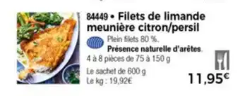 Thiriet Filets De Limande Meunière Citron/Persil offre