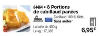 Thiriet 8 Portions De Cabillaud Panées offre
