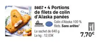 Thiriet 4 Portions De Filets De Colin d'Alaska Panées offre