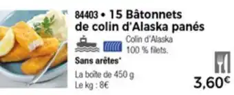 15 Bâtonnets De Colin d'Alaska Panés