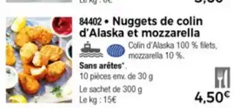 Thiriet Nuggets De Colin d'Alaska Et Mozzarella offre