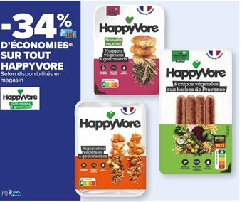 Carrefour SUR TOUT HAPPYVORE Selon disponibilités en magasin offre