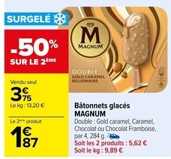 Carrefour Bâtonnets glacés MAGNUM offre