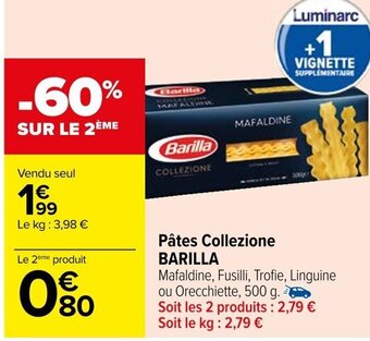 Carrefour Pâtes Collezione BARILLA offre