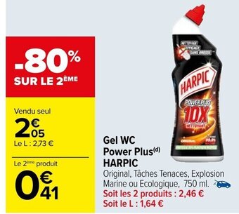 Carrefour Gel WC Power Plus(d) HARPIC offre