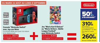 Carrefour Console "Nintendo Switch" avec Joy-con Néon offre