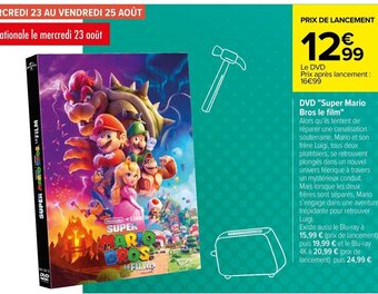 Carrefour DVD "Super Mario Bros le film offre