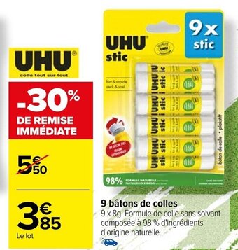 Carrefour 9 bâtons de colles offre