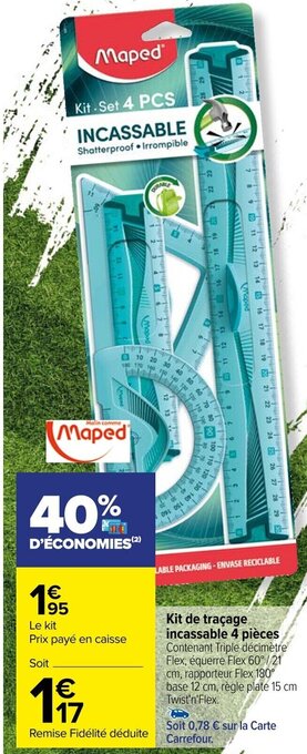 Carrefour Kit de traçage incassable 4 pièces offre