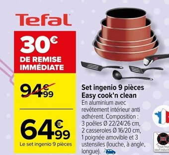 Carrefour Set ingenio 9 pièces Easy cook'n clean offre