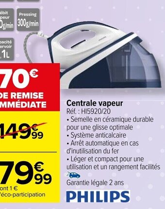 Carrefour Centrale vapeur offre