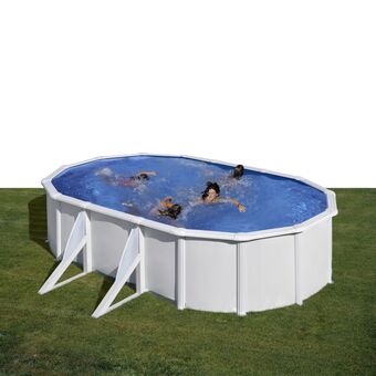 Gamm vert Piscine ovale en acier fidji 6,34m x 3,99m x h: 1,22m - filtration à sable - gré offre