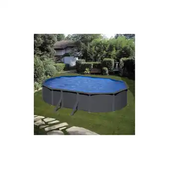Gamm vert Piscine ovale acier 6,34m x 3,99m x h: 1,22m - gris anthracite - gré offre