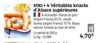 4 Véritables Knacks d'Alsace Supérieures