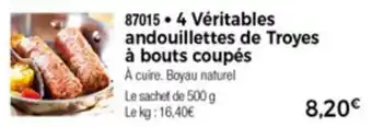 Thiriet 4 Véritables Andouillettes De Troyes offre
